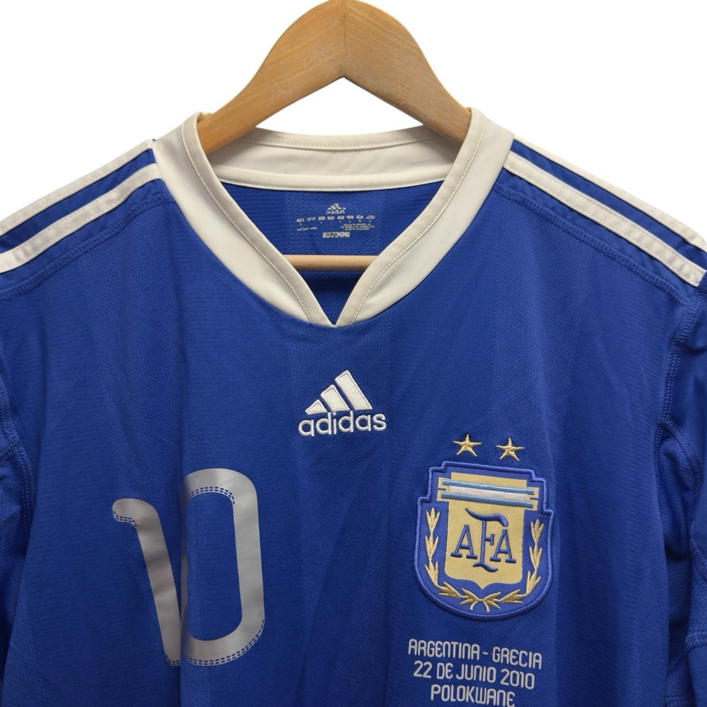 Adidas Messi Argentina Greece 2010 South African World Cup Soccer Jersey Large
